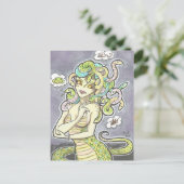 Snacktime Medusa Humor Fantasy Art Briefkaart afdr (Staand voorkant)