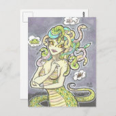 Snacktime Medusa Humor Fantasy Art Briefkaart afdr (Voorkant / Achterkant)