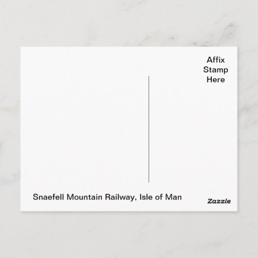 Snaefell Mountain Railway, Isle of Man Briefkaart (Achterkant)