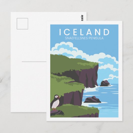 Snaefellsnes Iceland Travel Place Illustratie Briefkaart (Voorkant / Achterkant)
