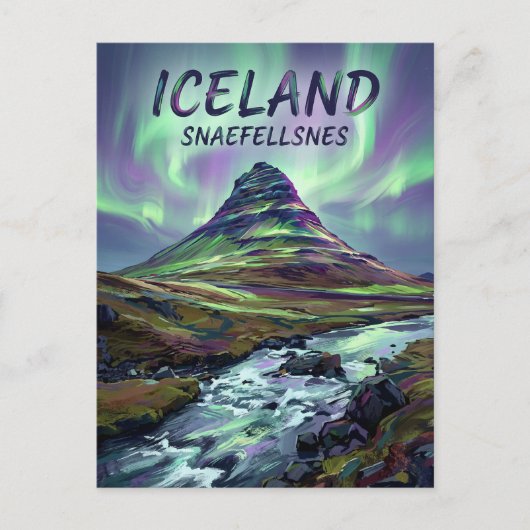 Snaefellsnes IJsland Briefkaart (Voorkant)