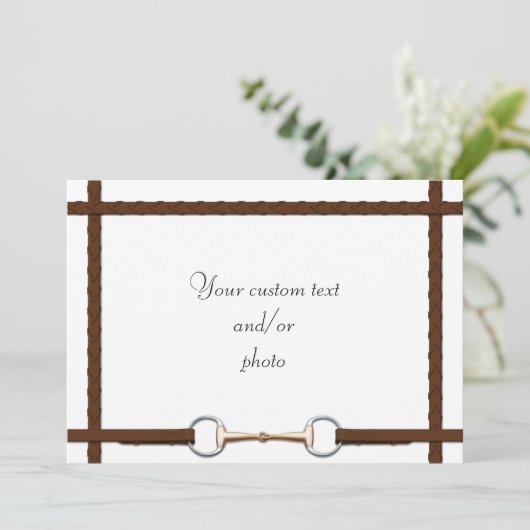 Snaffle Bit & Laced Reins All-Purpose Photo Feestdagenkaart (Staand voorkant)