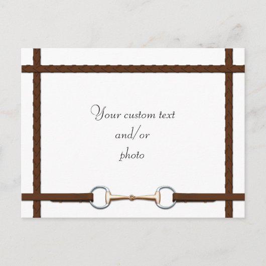 Snaffle Bit & Laced Reins Custom Horse Photo Briefkaart (Voorkant)