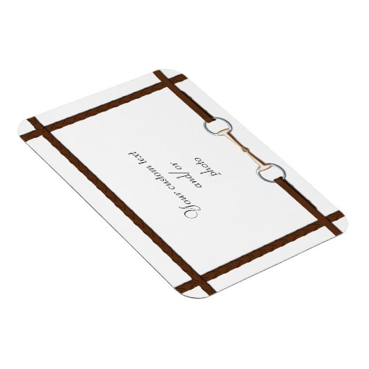 Snaffle Bit & Laced Reins Custom Horse Photo Magneet (Rechterzijde)