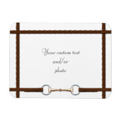 Snaffle Bit & Laced Reins Custom Horse Photo Magneet (Horizontaal)
