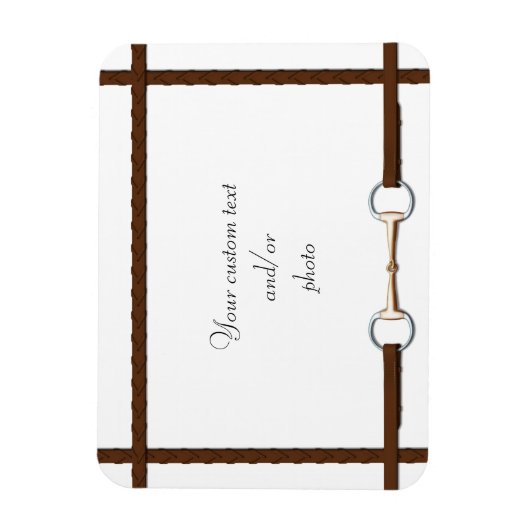 Snaffle Bit & Laced Reins Custom Horse Photo Magneet (Verticaal)