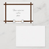 Snaffle Bit & Laced Reins Equestrian Horse Foto Notitiekaartje (Voorkant / Achterkant)