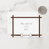 Snaffle Bit & Laced Reins Equestrian Horse Foto Notitiekaartje (Voorkant / Achterkant in situ)