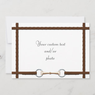 Snaffle Bit & Vlechtleren Teugels Paard Foto Bedankkaart