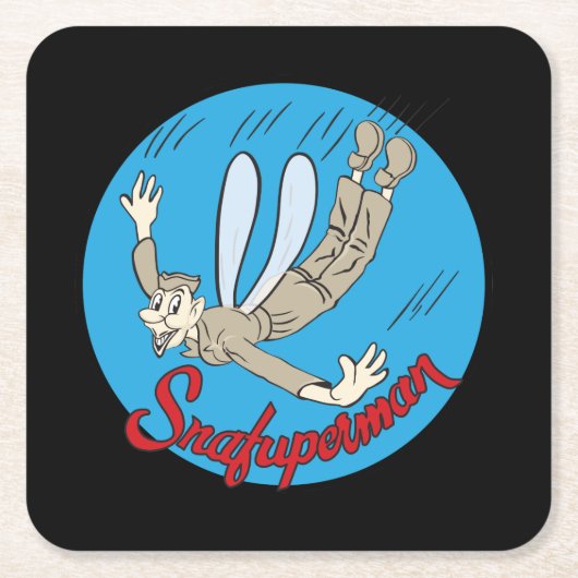 Snafuperman Tony LeVier P-38 Lightning Noseart Kartonnen Onderzetters (Voorkant)
