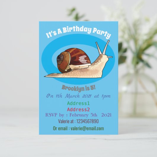 Snagelafbeelding cartoon kaart (Staand voorkant)