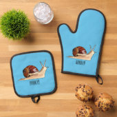 Snagelafbeelding cartoon ovenwant & pannenlap set (Top down)