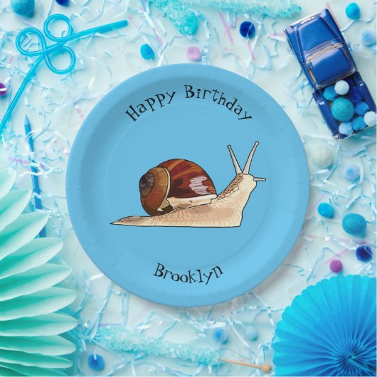 Snagelafbeelding cartoon papieren bordje (Feest)