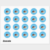 Snagelafbeelding cartoon ronde sticker (Vel)