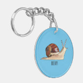 Snagelafbeelding cartoon sleutelhanger (Voorkant Links)