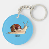 Snagelafbeelding cartoon sleutelhanger (Achterkant)