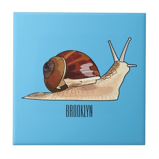 Snagelafbeelding cartoon tegeltje (Voorkant)