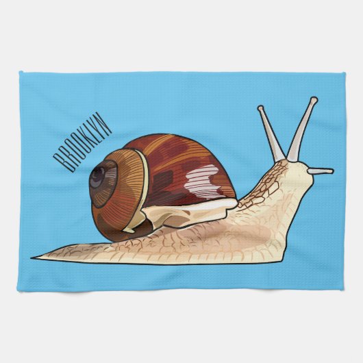 Snagelafbeelding cartoon theedoek (Horizontaal)