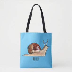 Snagelafbeelding cartoon tote bag