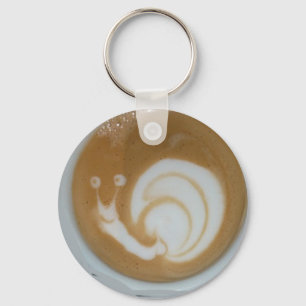 Snagellatte koffiekunst sleutelhanger