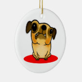Snaggle Tooth Pug Keramisch Ornament (Rechts)