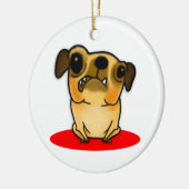 Snaggle Tooth Pug Keramisch Ornament (Links)