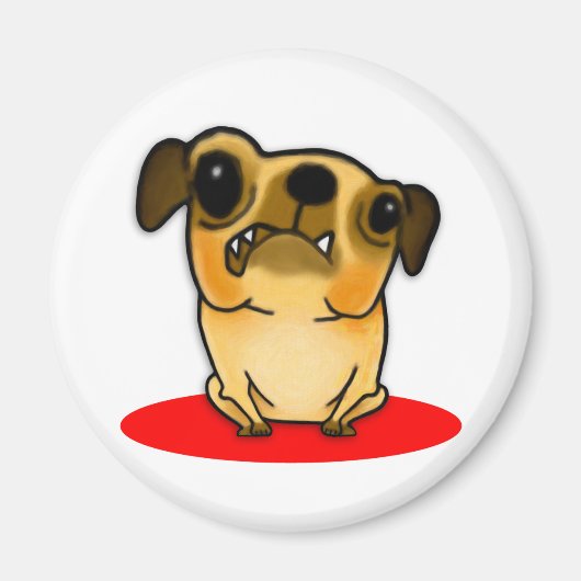 Snaggle Tooth Pug Magneet (Voorkant)