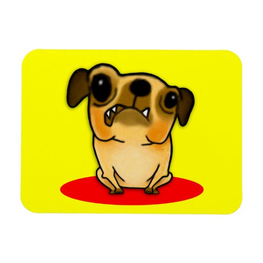 Snaggle Tooth Pug Magneet (Horizontaal)