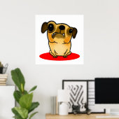 Snaggle Tooth Pug Poster (Thuiskantoor)