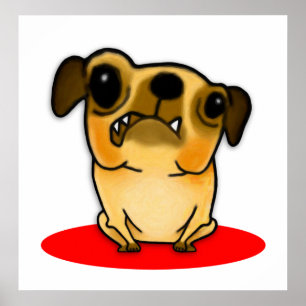 Snaggle Tooth Pug Poster