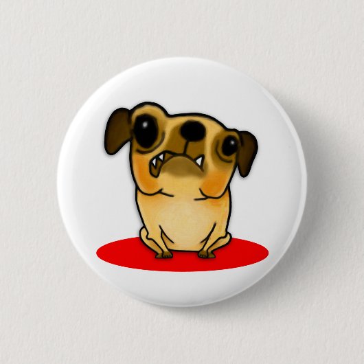 Snaggle Tooth Pug Ronde Button 5,7 Cm (Voorkant)