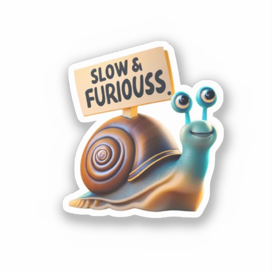 Snai:"slow&furious!" Sticker (Voorkant)