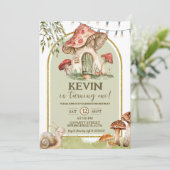 Snail and Mushroom Forest eerste verjaardag Kaart (Staand voorkant)