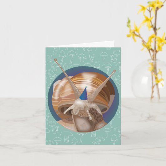 Snail Birthday Kaart (Gele Bloem)