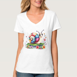 Snail cartoon design T-shirt