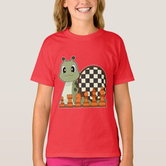Snail Chessboard Schaakbord spel T-shirt (Voorkant)