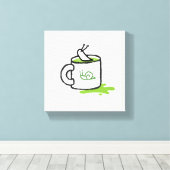 Snail Coffee - De langzaam peperige Drink Canvas Afdruk (Insitu (Houten vloer))
