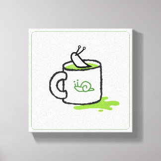 Snail Coffee - De langzaam peperige Drink Canvas Afdruk