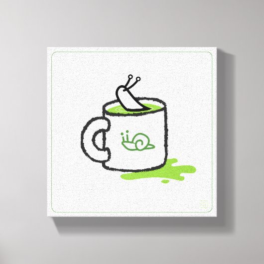 Snail Coffee - De langzaam peperige Drink Canvas Afdruk (Voorkant)