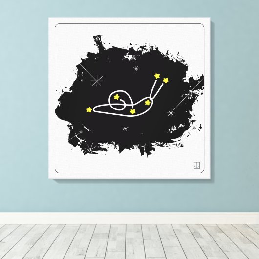 Snail Constellation - Slakken in de sterren Canvas Afdruk (Insitu (Houten vloer))