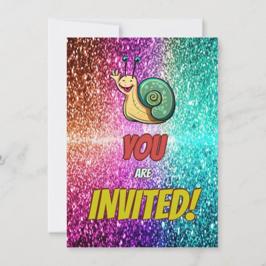 Snail Custom karakter verjaardag uitnodiging (Achterkant)