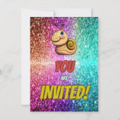 Snail Custom karakter verjaardag uitnodiging (Achterkant)