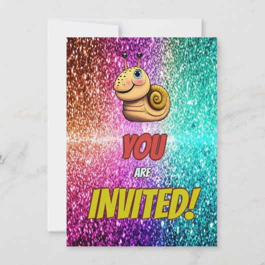 Snail Custom karakter verjaardag uitnodiging (Achterkant)