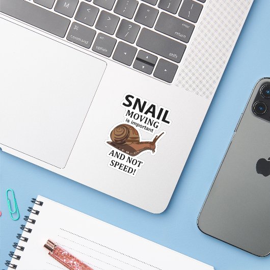 Snail Dierlijke Illustratie Typografie Snail Sticker (Laptop met iPhone)