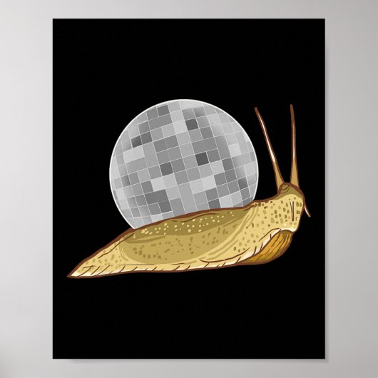 Snail Disco Ball Funny Crystal Shell Dierenvriend Poster (Voorkant)
