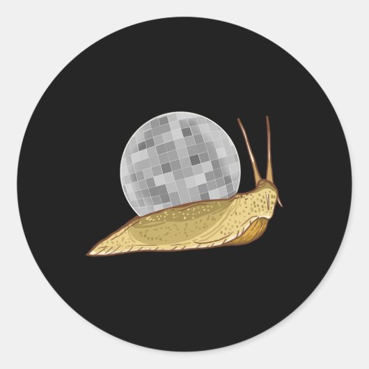 Snail Disco Ball Funny Crystal Shell Dierenvriend Ronde Sticker (Voorkant)