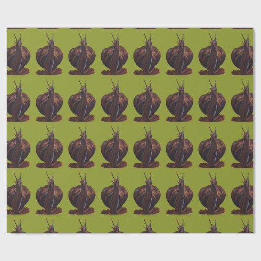 Snail Drawing Glossy Wrapping Paper, 30 in x 6 ft Cadeaupapier (Vlak)