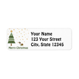 Snail Elf kerstscene Etiket