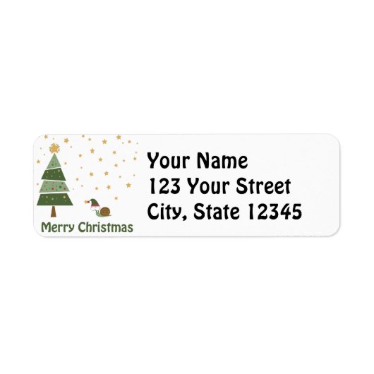 Snail Elf kerstscene Etiket (Voorkant)