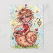 Snail Elfling Briefkaart Schattige Fairy Hearts Fa (Voorkant)
